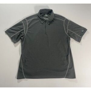 Kuhl Polo Shirt‎ Mens Large Gray Coffeenna Performance Golf Outdoor Athletic